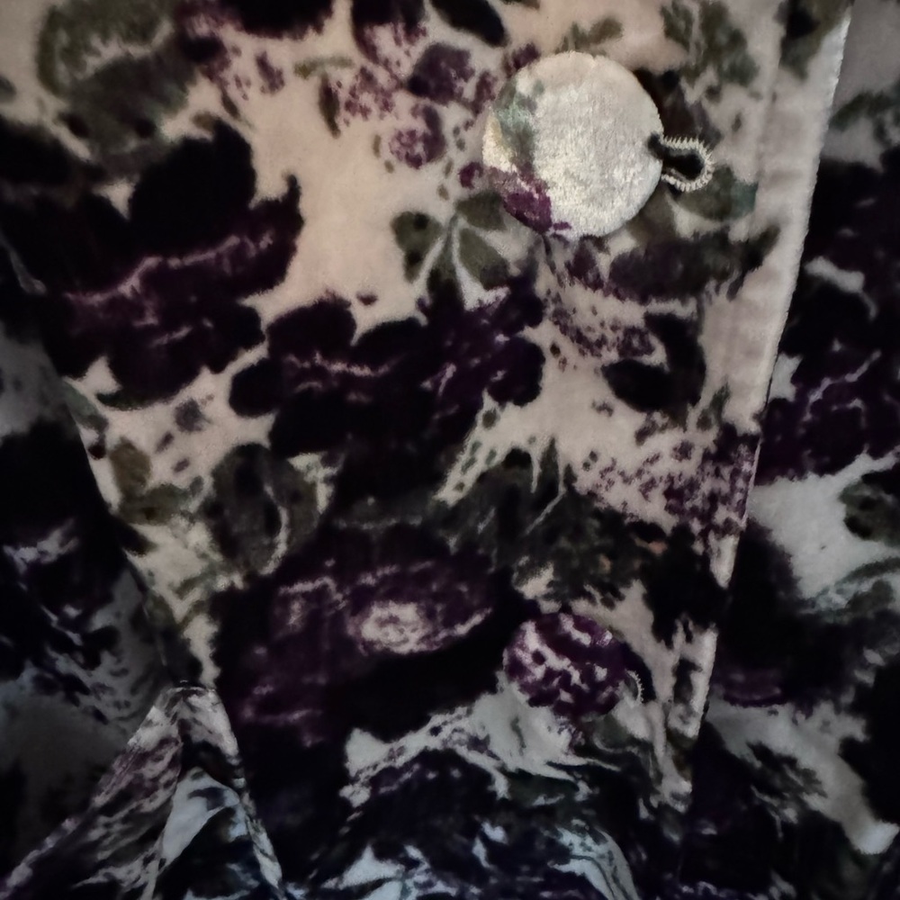 Free People Velvet Purple Floral Coat - Picture 4 of 7